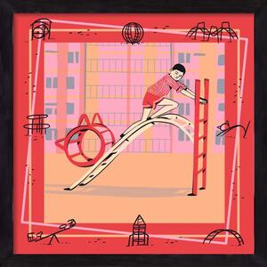 Retro játszótér - falikép keretben | artbridge