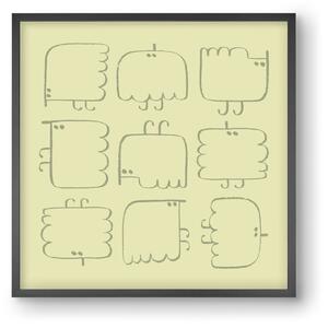 Funny Bird (light green) - falikép keretben | artbridge