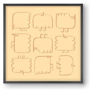 Funny Bird (cream) - falikép keretben | artbridge