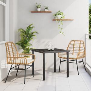 Kert étkező szett 3 pcs Barna polirattan