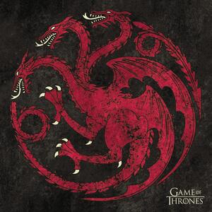 Művészi plakát Game of Thrones - Targaryen sigil, (40 x 40 cm)