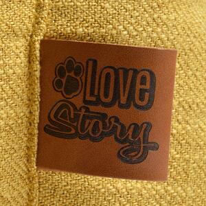 Sárga fekhely kutyáknak 60x80 cm – Love Story