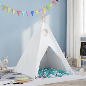 VidaXL Gyerek Teepee sátor táskával őszibarack & puha labdák bőrszínű fehér