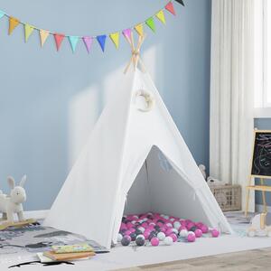 Gyermek Teepee Sátor Táskával Barackszínű & Játéklabdákkal Fehér
