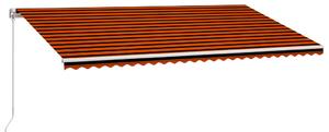 VidaXL narancssárga és barna kézzel kihúzható napellenző 600 x 300 cm