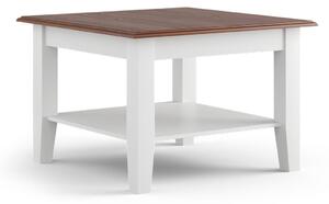 Kávézóasztal - fehér/dió - kis méret - Belluno Elegante