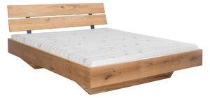 Tölgyfa ágy 140 cm, fa lábakkal és dupla fejtámasszal - Toretta
