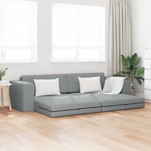 VidaXL Földi Kanapé Ágy 2 az 1-ben Világosszürke 245x150x60.5 cm Szövet