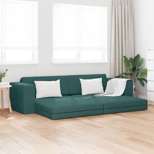VidaXL Padlókanapé ágy 2 az 1-ben Sötét Zöld 245x150x60.5 cm Szövet