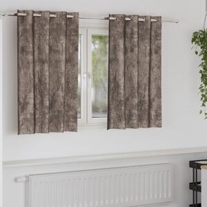 VidaXL Bársonyfűggönyök 2 db szemfüggönnyel Kávé 140x140 cm