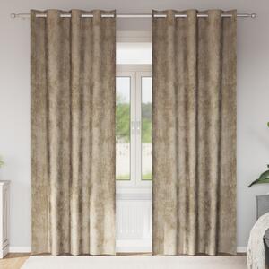VidaXL prémium poliészter függöny 2 db szemfüggönnyel Sampanye 225x140 cm