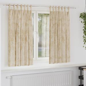 VidaXL Bársonyfüggönyök 2 db gombfül Krém 175x140 cm