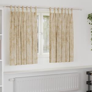 VidaXL Velúr függöny 2 db gombfüggönnyel Krém 140x140 cm