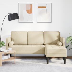 VidaXL 3-üléses L-alakú kanapé Krém 160 cm Szövet