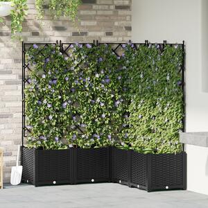Kerti cserép 5 db Fekete 120 x 120 x 143 cm PP