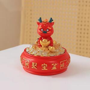 Kis kínai sárkány tárolódoboz/hamutál - Piros