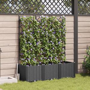 Kerti cserép 3 pcs Fekete 120 x 40 x 143 cm Acél