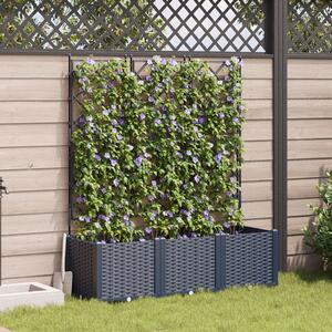 Kerti cserép 3 pcs Szürke 120 x 40 x 143 cm Acél