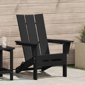 Összecsukható Adirondack szék fekete 74,5x80,5x90 cm HDPE