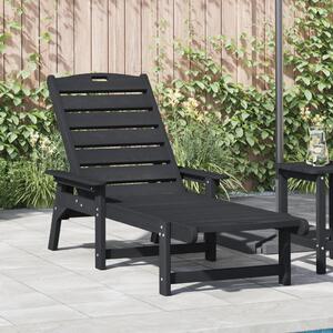 Fekete Napozóágy 53x162x98.5 cm HDPE