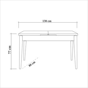 Vina fehér-antracitszürke asztal és szék szett (5 darab)