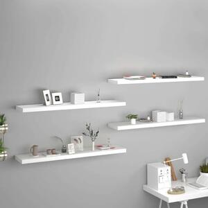 VidaXL 4 db fehér MDF fali polc 120 x 23,5 x 3,8 cm