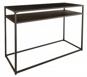 Invicta Dure Steel Fém Konzolasztal Fekete Kétszintes