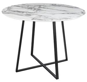 King Home Carat Márvány Hatású MDF Étkezőasztal Fekete Lábakkal