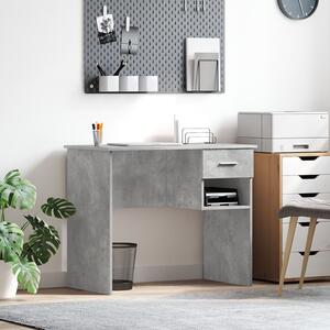 Íróasztal tárolóval beton szürke 90x49.5x75 cm Mérnöki fa