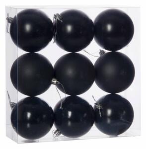Fekete műanyag gömb szett 9x8cm