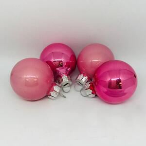 Rózsaszín üveg karácsonyi gömb szett 16*3cm