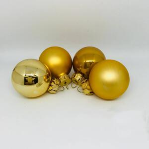 Aranyszínű üveg karácsonyi gömb szett 16*3cm