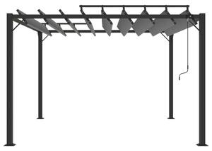 VidaXL szürke szövet és alumínium pavilon lamellás tetővel 3 x 3 m