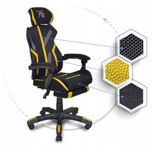 Ergonomikus állítható gamer szék (fekete/sárga)