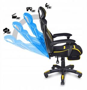 Ergonomikus állítható gamer szék (fekete/sárga)