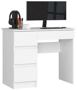 AKORD CLP A-7 Baloldali Számítógépasztal Laminált Fehér