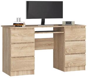 AKORD CLP A-11 Számítógépasztal Laminált Sonoma Tölgy 6 Fiókos