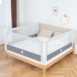 Franciaágy ágykorlátok Monkey Mum® Popular - 140 cm - világos szürke
