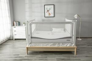 Franciaágy ágykorlátok Monkey Mum® Premium - 140 cm - világos szürke