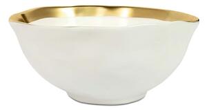 KARE Bell Porcelán Tál Fehér-Arany 15cm