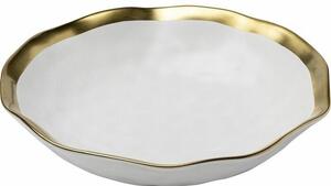 KARE Bell Porcelán Mélytányér Fehér-Arany 20 cm