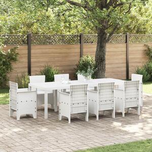 VidaXL Kerti Asztal Fehér 250x100x73 cm Poly Rattan