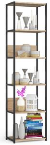 AKORD Loft Sonoma Polcos Fém Állvány Fekete/Tölgy 192 cm