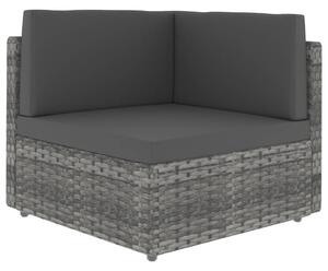 Szürke polyrattan sarokkanapé-elem