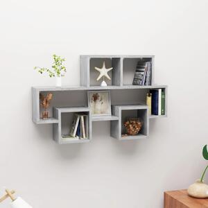 Autó alakú betonszürke szerelt fa fali polc 82 x 15 x 51 cm