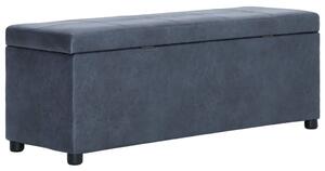 Szürke művelúr pad tárolórekesszel 116 cm