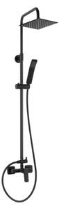 Ferro Vitto Verdeline, zuhanygarnitúra 150 mm felső esőfejjel, fekete matt, NP81-BVI7UVL-BL