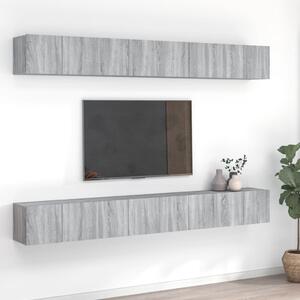 8 db szürke sonoma színű szerelt fa TV-szekrény 60 x 30 x 30 cm
