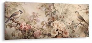 Kép - Vintage madár festmény (120x50 cm)