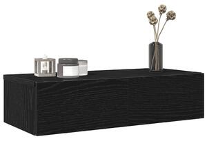 Falipolc fiókokkal fekete 60x26,5x15 cm műszaki fa